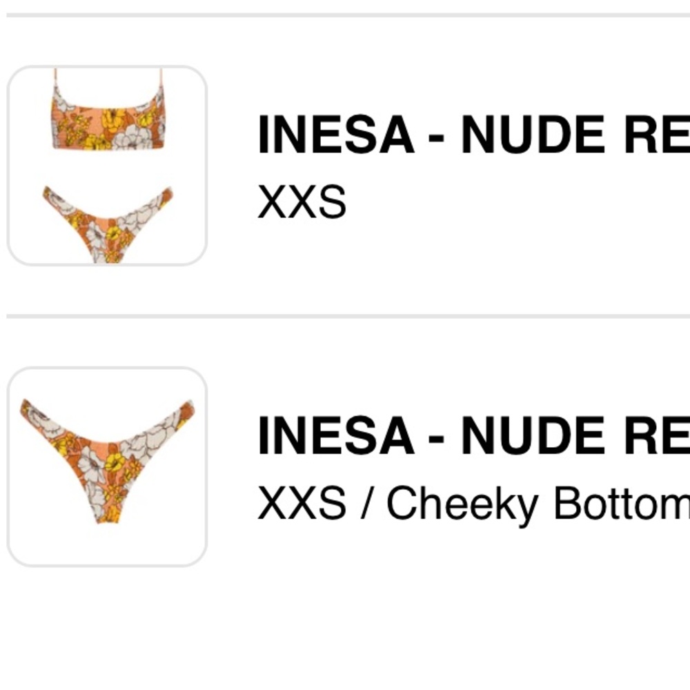 Triangl Bikini, Size XXS, Like New. Inesia Nude Retro